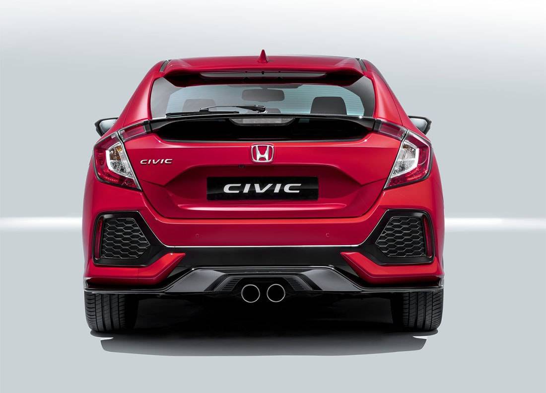 картинки Honda Civic 10 2017-2018 года вид сзади