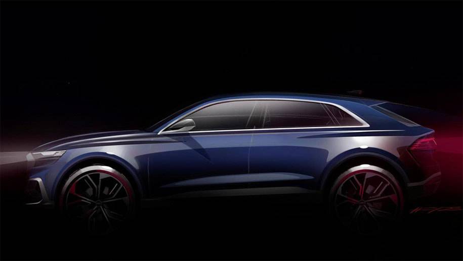 фото Audi Q8 E-tron Concept 2017 года вид сбоку