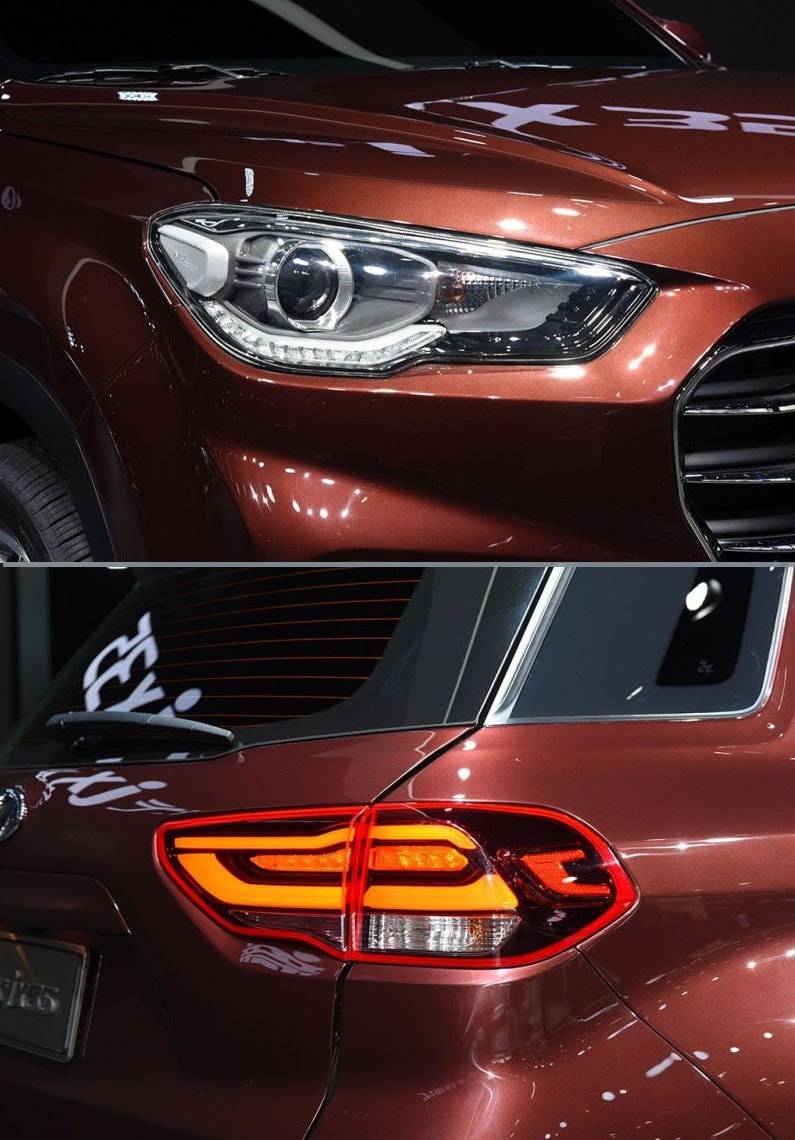 Hyundai ix35 2017-2018 года фото фар головного света и габаритных фонарей