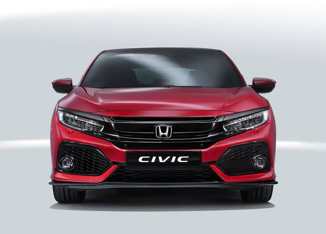 картинки Honda Civic 10 2017-2018 года вид спереди
