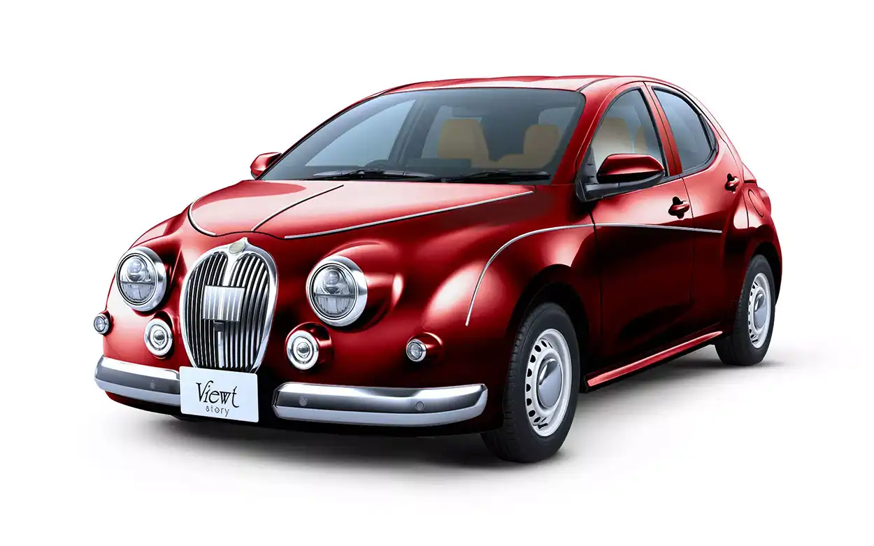 Красный Mitsuoka Viewt Royal Edition вид спереди